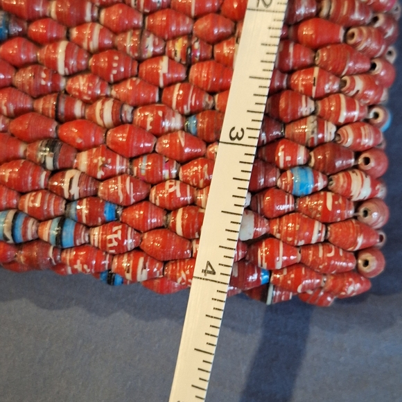 Handcrafted Red Beaded Clutch - Picture 6 of 6